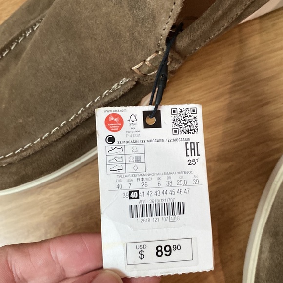 ZARA Suede Men’s Moccasin shoes 👞 New with 🏷 - Picture 9 of 9